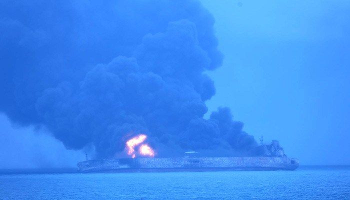 Iranian tanker collides with freighter off China; 32 missing