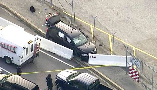 Suspect wounded, SUV stopped after shooting at NSA gate