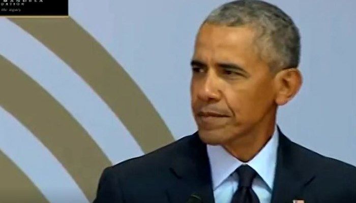 Obama delivers veiled rebuke to Trump in Mandela address