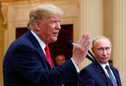 The Latest: Trump says he misspoke on Russia meddling